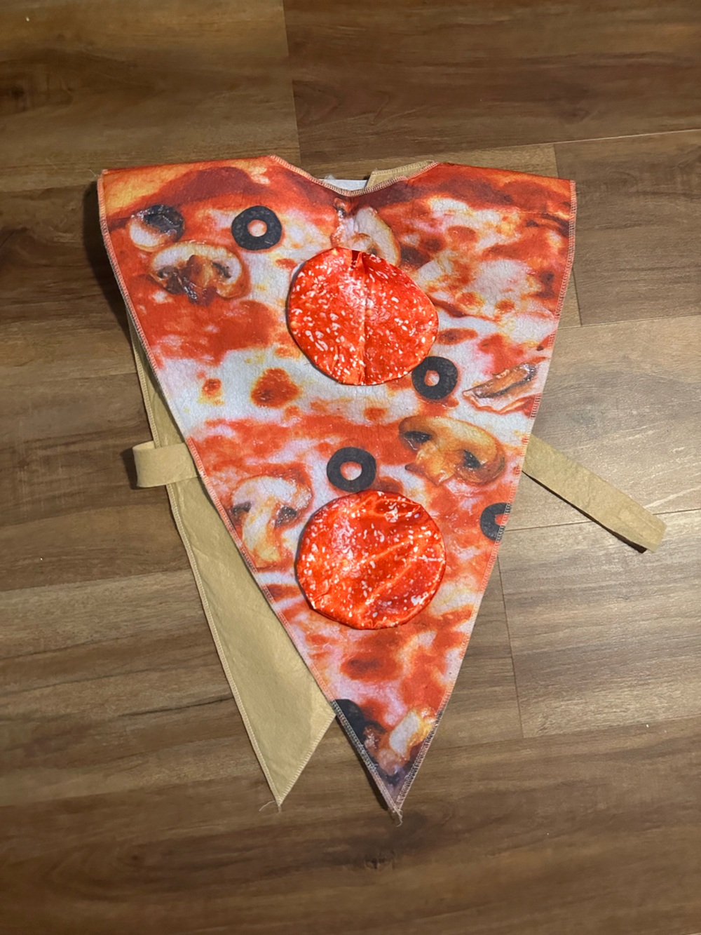 Kids Pizza Slice Bib Costume - Orange & Red Play Accessory